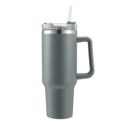 Stainless Steel Insulated Coffee Thermos with Handle and Straw